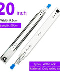 20 inch Heavy Duty Locking Drawer Slides Full Extension Runners Built To Last For Smooth Silent Opening And Closing Rust Resistant Steel Rails With Ball Bearing Rollers Electroplated And Powder Coated Finish 1 Pair, cold rolled steel