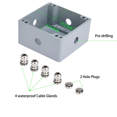 industrial explosion-proof junction box with cable glands and hole plugs, ideal for rugged electrical installations