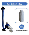Dust collecting bag attached to Straight-Up Heavy-Duty Air Duct Dust Collector, 2200W Commercial HVAC Vacuum.