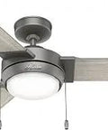 Mesquite Indoor Ceiling Fan with LED Light Kit and Pull Chain Control, 44 Inch Modern Ceiling Fan in Matte Silver