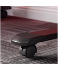 Close-up of quiet caster wheel for Dual Motor Adjustable Standing Desk With Smooth Electric Lift And Preset Height Memory.