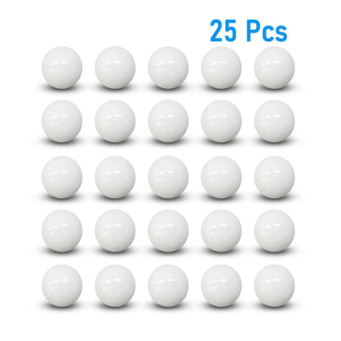 Ceramic bearing balls, zirconia (ZrO2), white, 6.35 mm (1/4 in), 25 pcs, G5 precision - front view