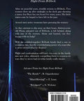 Back cover of Flight From B-Dock paperback edition showcasing praise, ISBN, and an overview of the story.