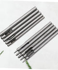 10 Piece Leather Punch Tool Set With Round Belt Puncher And Grommet Tool For Leather, Vinyl, Falconry, And Crafts tools on display