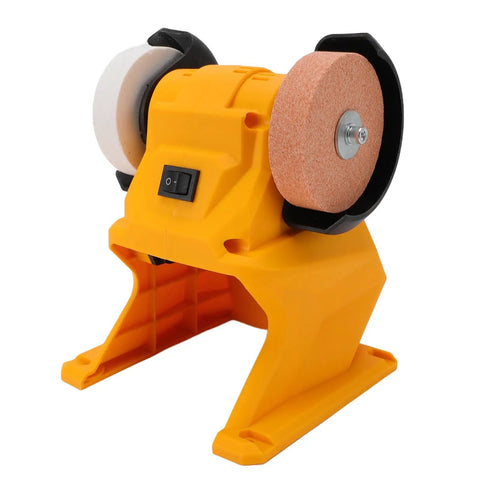 Heavy Duty Cordless Mini Bench Grinder With Reinforced Guard And Slim Abs Frame for efficient metal sharpening and deburring.