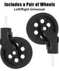 Heavy Duty Black Shopping Cart Front Wheels Set for Smooth Rolling with universal left/right design