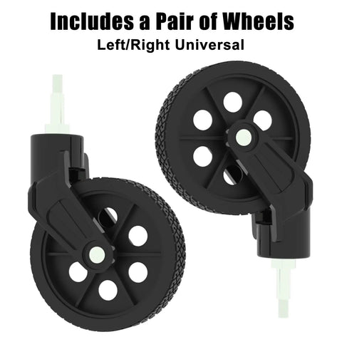Heavy Duty Black Shopping Cart Front Wheels Set for Smooth Rolling with universal left/right design
