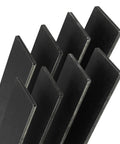 Stack of 80CRV2 steel flat stock for knife making bladesmithing and forging projects, 8 pieces, 12 by 1.5 by 0.12 inch, angled view