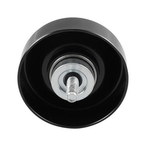 Heavy-Duty LS Drive Serpentine Belt Idler Pulley For 4.8 5.3 6.0 6.2L Chevy Silverado GMC Sierra viewed from the front.