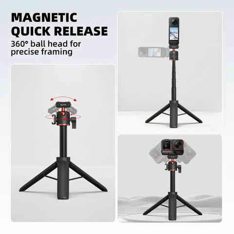 21 Inch Grab And Go Portable Selfie Stick Tripod With Quick Release Magnetic Lock for X5 Ace Pro 2 and 360 Action Cameras