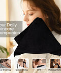 HOMEXCEL black microfiber washcloths, 24-pack, 12x12 in facial towels.