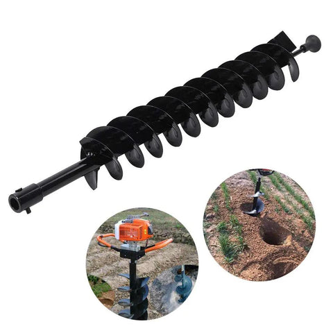 20mm Post Hole Digger Attachment With Manganese Steel Build, 10cm Blade Diameter, Lightweight and Portable shown in gardening use