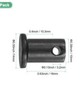 Beefy 4 Pack Single Hole Clevis Pins M10x16mm Carbon Steel Flat Head for Mechanical Linkage Fixed Parts Ship Rigging and Link Hinge Systems Reusable Heavy Duty Fasteners for Agriculture Aviation and Construction, black pin with 14mm head