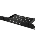 No Sweat One U Rack Mount Bracket For Micro Desktop Computers featuring smooth rail sliding, tough metal armor, black steel design.