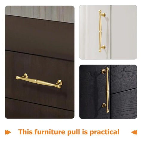 Gold Cabinet Pull Handle 192mm Center Zinc Alloy Drawer Pull on cabinets and drawers
