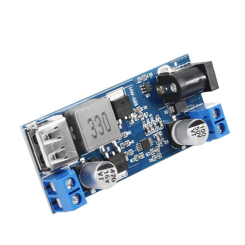 Dual USB 5V 5A Buck Converter Module From 9-36V Input To 5V USB Output 30W Max Step Down DC-DC Regulator Board With USB And Terminal Ports