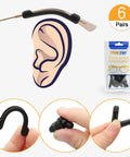 Soft Silicone Eyeglasses Temple Tips Sleeve Retainer Anti Slip Comfort Glasses Retainers For Spectacles Sunglasses Reading Glasses Eyewear Includes 6 Pairs Black
