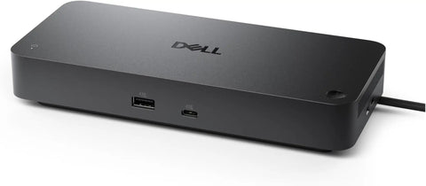 Thunderbolt 5 Smart Dock With 300w Pd Powers Quad 4k 60hz Screens Includes Hdmi And Displayport Cables close-up view showing USB ports and sleek design.