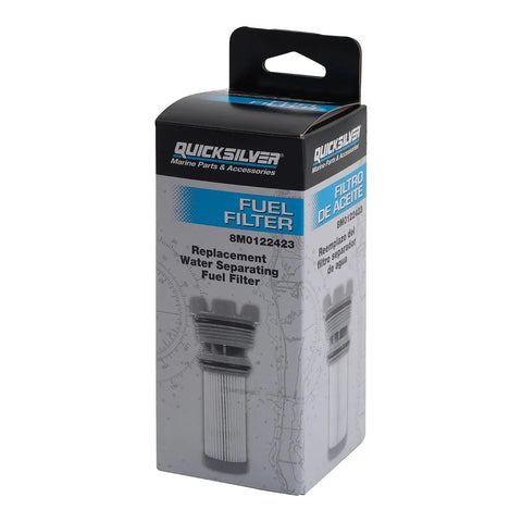 Two Micron Fuel Filter Element Replacement For Mercury Outboard Engines And MerCruiser Sterndrive product box angle view