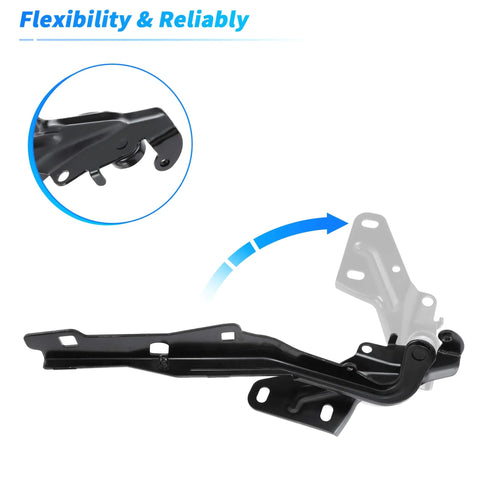 Front Hood Hinge Pair For Subaru Legacy Outback 2015 2019 And Ascent 2019 2023, close-up of black metal hinge
