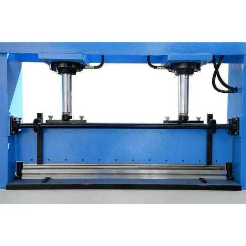Front view of Heavy Duty 50 Ton Hydraulic Press Brake Bender For Metal Fabrication 220V Three Phase Two Cylinder 51 And A Quarter Inch Blade