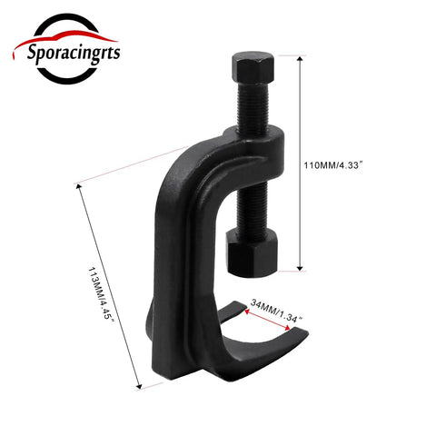 Premium Adjustable Ball Joint Separator And Puller Tool Knocks Stubborn Steering Joints Loose Up To Two Three Eight Inches For Cars Trucks Suv With Zero Headache No Sweat Garage Essential, black tool, 110mm height.