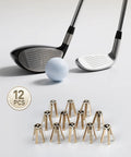 12-piece brass six-legged golf shaft adapter shims for iron shafts, universal fit.