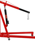 2 Ton Cherry Picker Engine Hoist Heavy Duty Folding Hydraulic Crane With 6 Casters And Lever For Auto Repair Garage And Workshop Use Portable Trolley Style Lift For Safe Engine Removal Red