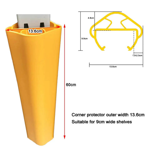 Built Tough Bright Yellow Column Protectors For Parking Garages And Warehouses Durable Pvc Square Post Guards 13.6cm width, 60cm height.