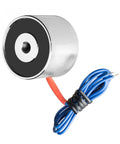 12V DC Electric Lifting Magnet Electromagnet Solenoid For Assembly Line Use, 200N Peak Lift, 34x25mm, silver tone with wires