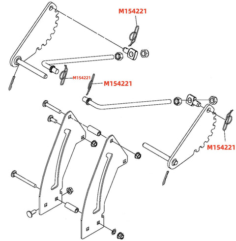 Diagram showing Heavy Duty Spring Locking Cotter Pin Replacement For John Deere Tractors And Equipment Built To Last Fits D100