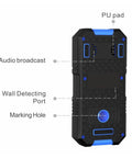 No Sweat Stud Finder And Wall Scanner With Built In Metal Detector and Live Wire Tracker showing audio broadcast and wall detecting port.