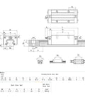 Technical diagram of High Grade 20mm Linear Ball Bearing Slide Rail Carriage Block For CNC Machines Smooth Glide Pro Grade Precision Energy Efficient Linear Motion Guide Multi Direction Load Bearing Durable CNC Hardware with dimensions and measurements labeled for Model HGH20CA.