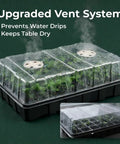 5-Set Seed Starter Tray Kits With Humidity Vented Domes And Bases For Durable Germination Trays showcasing vent system