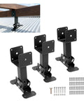 3 Pack Pergola Bracket Roof Riser Brackets With 180 Degree Adjustable Mounts for Wooden Gazebos Carports Treehouses and Porches