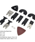 Versatile Oscillating Saw Blade Kit With Pro Grade High Carbon Steel Blades, Quick Release, includes straight and shovel blades