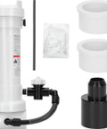 320 Chlorinator In Line Feeder Compatible With 320 Automatic In Line Chlorine And Bromine System For Pools And Spas Holds 11 Large Tablets Or 98 Small Tablets Online Or Offline Use, white plastic feeder kit
