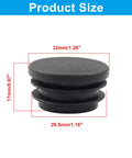 Four Pack One And A Quarter Inch Round Plastic Hole Plugs Black End Caps For Round Metal Tubes Product Size Dimensions