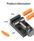 Bench Vice Clamp For Small Parts, Flat Nose Parallel Table Vise For Jewelry Making And Watch Repair shown with orange pads