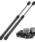 Heavy Duty 14 Inch Gas Shock Struts 35 Lbs Lift Supports for camper shells, black struts for truck toolbox installation.