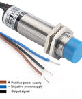 Capacitive Proximity Sensor Switch 3-Wire NPN NO DC 10-30V 200mA 1-10mm Detects Metal Objects Cylindrical 18mm Head