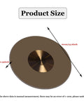 Go-To Large Glass Lazy Susan Turntable With Aluminum Bearing showing 60cm diameter and 10mm thickness in brown tabletop