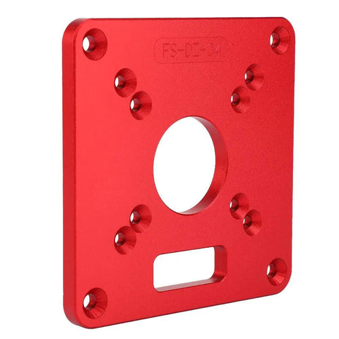 Kickass Router Table Insert Plate Slick Hard Anodized Aluminum 6061 Mount for Makita Routers, red, 120x120mm