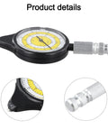 Map Distance Meter Wheel, Mechanical Route Measurer for Curved Paths, Cartography Tool, 95 x 45 x 12 mm, Black with detailed dial.
