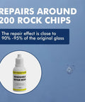 Windshield Crack Repair Kit With 20ml Resin And Pressure Syringes For Chips And Cracks Star Shaped Cracks Easy DIY Auto Glass Repair Fast Fix Durable Clear Results bottle next to cracked glass