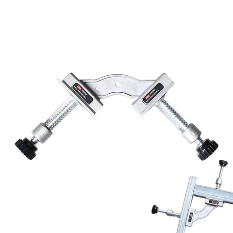 Heavy Duty Stainless Steel Pipe Clamp Fixture With 90 Degree Corner Squares Adjustable Magnetic Alignment Tool shown in close-up.
