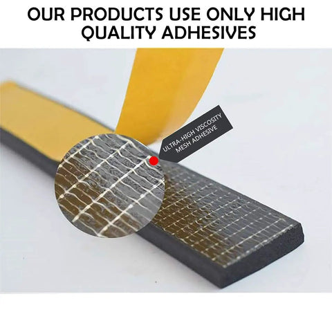 Close-up of Heavy Duty Neoprene Foam Seal Tape 3 Pack 1/2 Inch Wide By 1/8 Inch Thick adhesive with mesh detail.