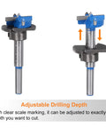 Pro Level 1 Inch Forstner Bit Featuring Killer Carbide Edges And Adjustable Depth Control with visible depth adjustment feature.