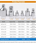 Tyenaza 6-piece chrome-vanadium steel socket adapter set with universal joint and square-drive adapters