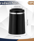 10 Pack.370 Golf Iron Ferrules With Black Body And Silver Ring - Taper Tip Replacement Ferrules With Measurements